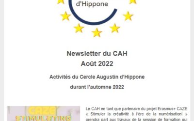 Newsletter du CAH – Août 2022 : Activités du Cercle Augustin d’Hippone durant l’automne 2022