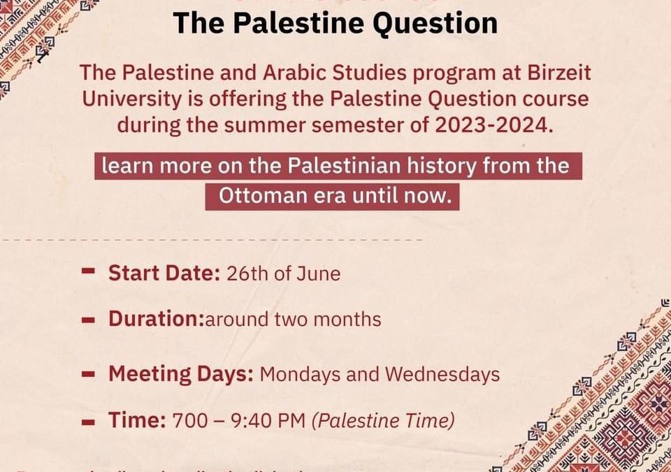 The Palestine Question – Online Course